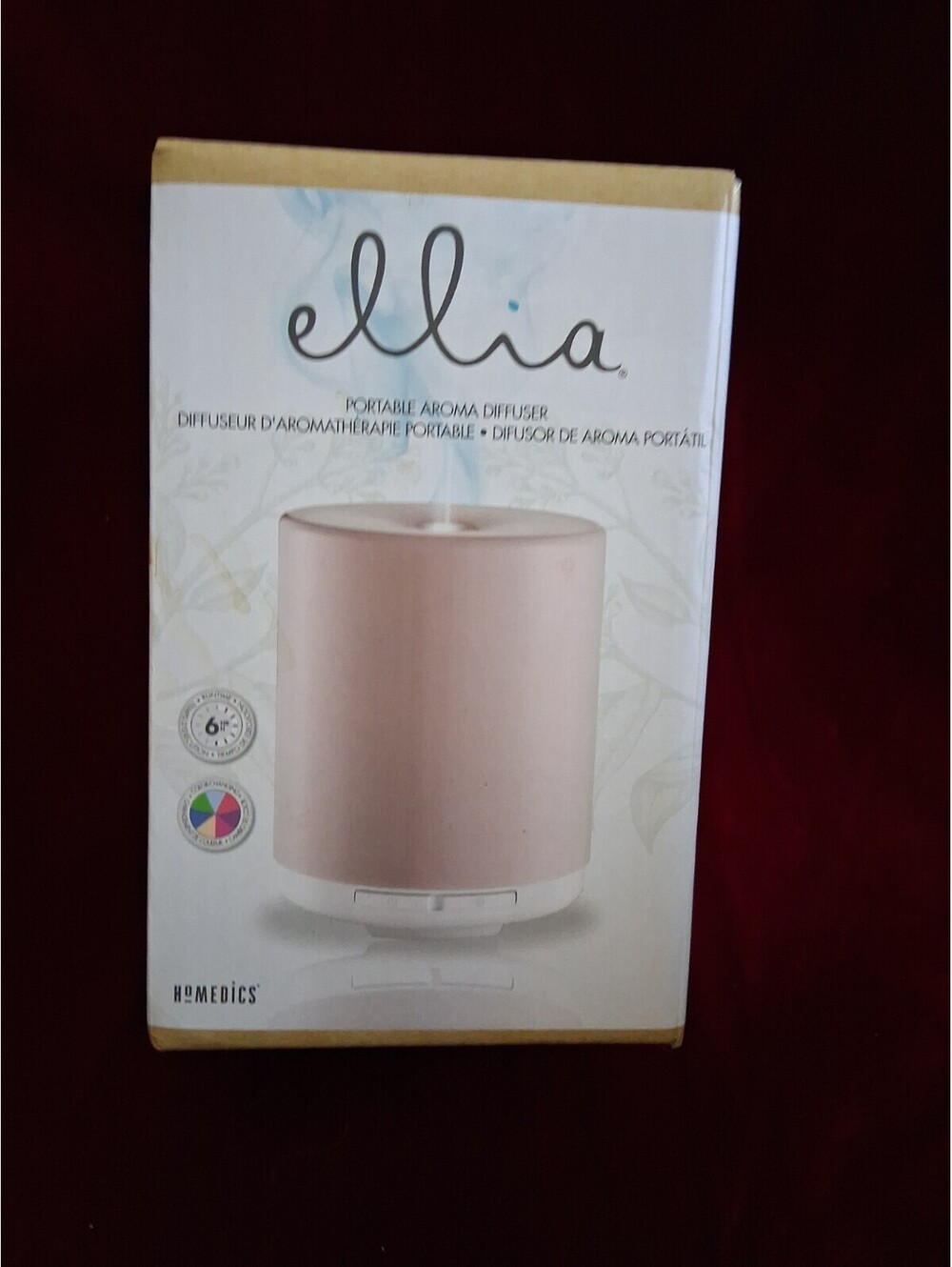 Ellia Portable Ultrasonic Aroma Diffuser Color Changing 6hr USB Powered New
